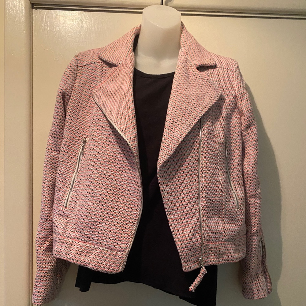 Black pink and white jacket